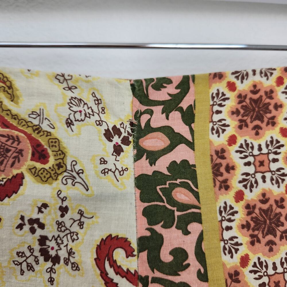 Vintage 579 90s White Pink Green Paisley Patchwork A Line Mini Skirt 12 - Picture 10 of 12